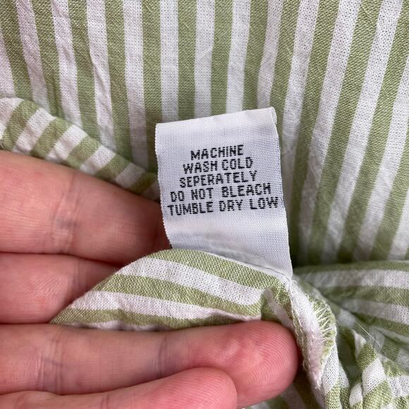 Habitat Striped Tunic Top Size XL Green Cream Art To Wear - Picture 9 of 11